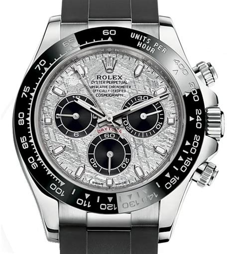 white gold daytona rolex auction|daytona white gold meteorite dial.